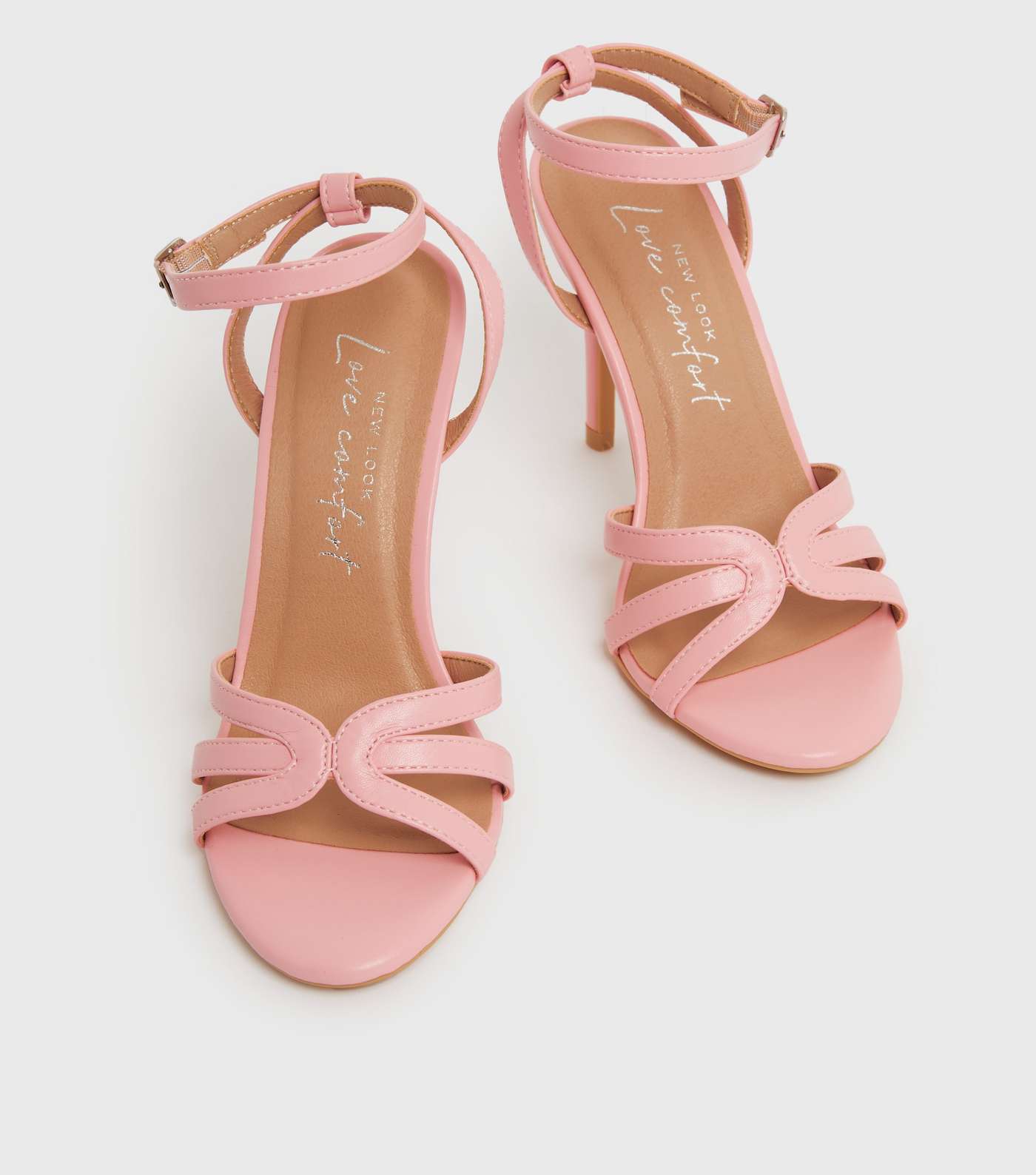 Pink Caged Stiletto Heel Sandals Image 3
