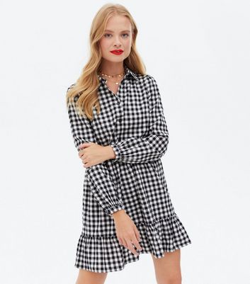 Black and white gingham shirt dress online