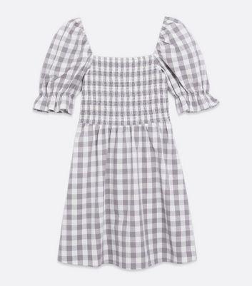 grey gingham dress