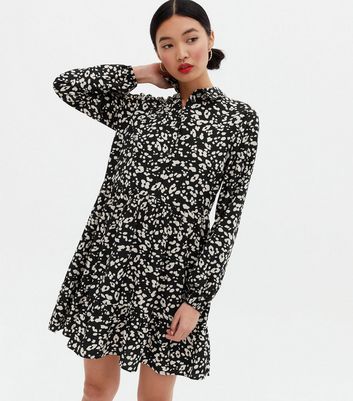 leopard print button front dress