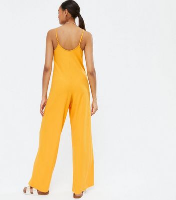 Yellow store ribbed jumpsuit