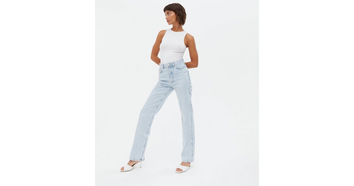 Pale Blue Full Length Anica Straight Leg Jeans | New Look