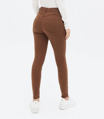 Brown Jeggings With Pockets