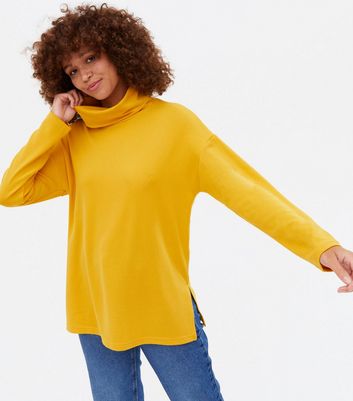mustard polo neck jumper