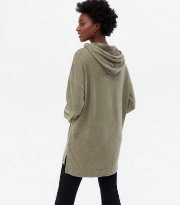 Khaki longline hoodie sale