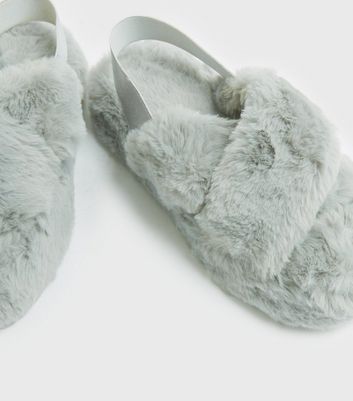 grey slingback slippers