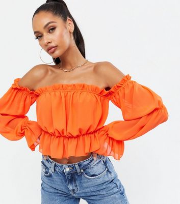 frill bardot top