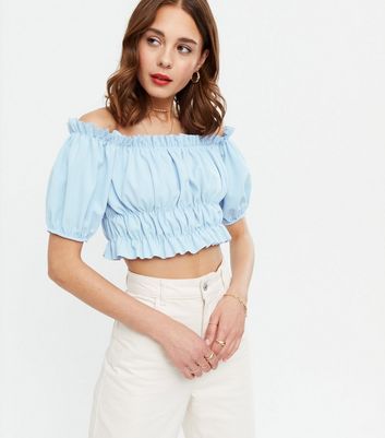 pale blue bardot top