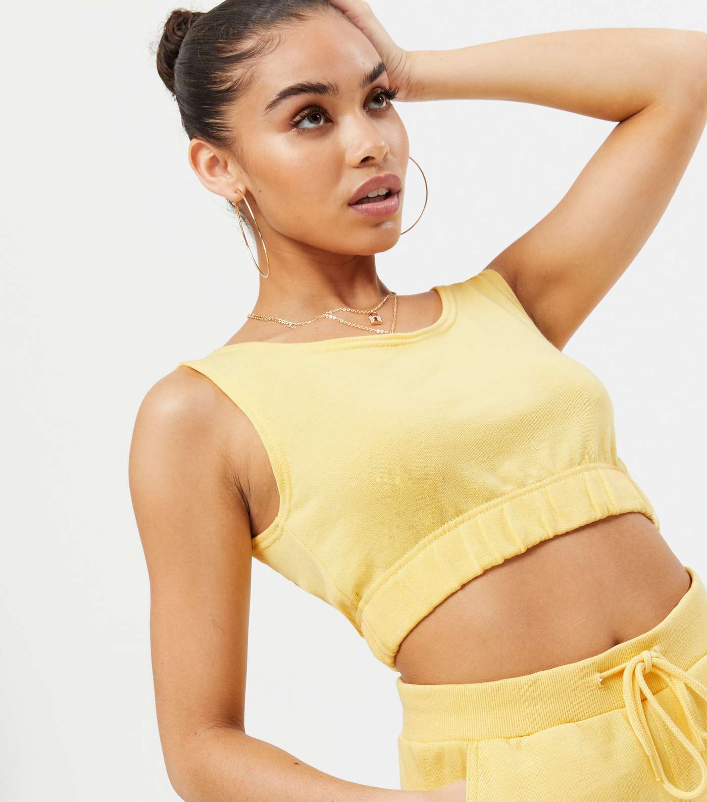 Cameo Rose Pale Yellow Utility Crop Top and Shorts Set Image 2