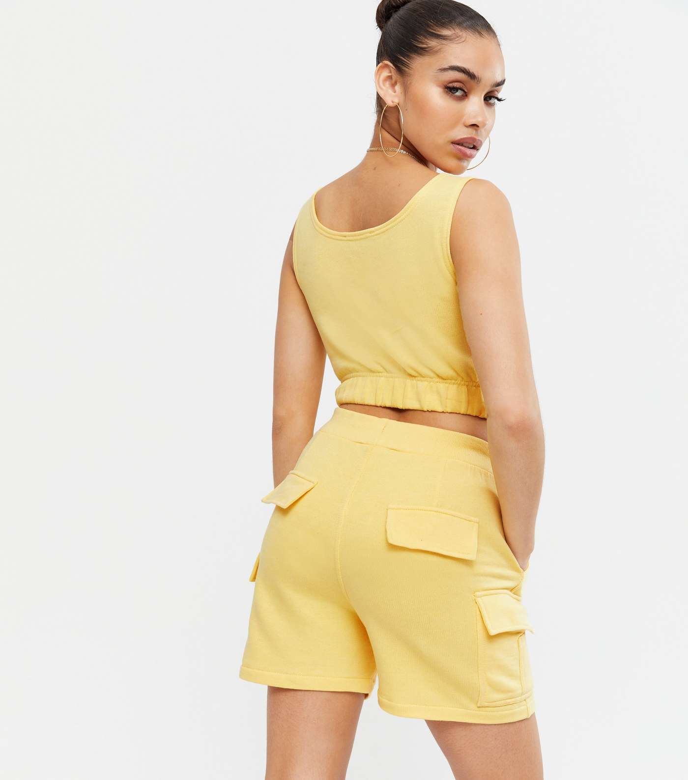 Cameo Rose Pale Yellow Utility Crop Top and Shorts Set Image 4