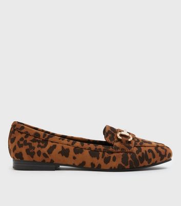 Leopard print flat shoes hotsell new look