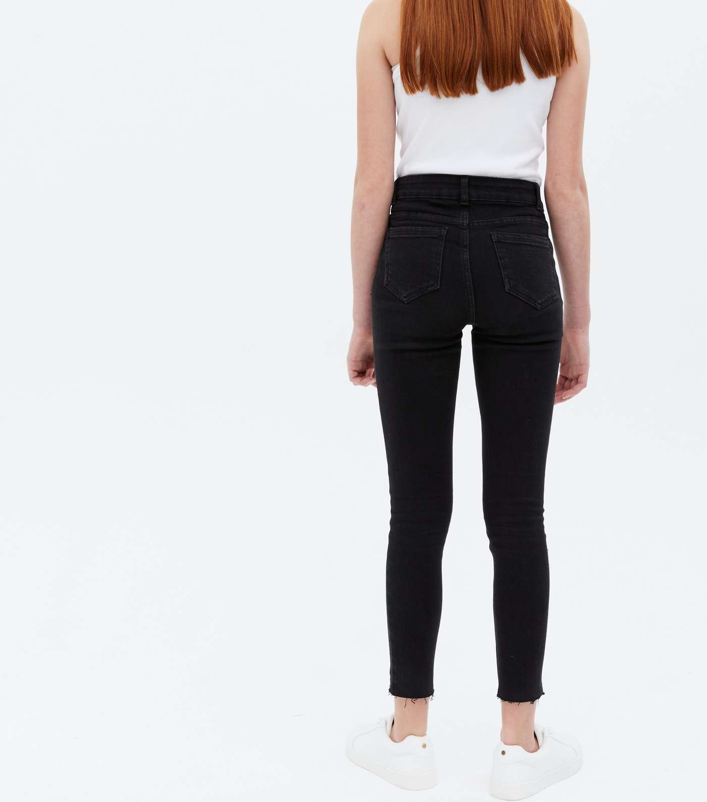 Girls Black High Waist Hallie Super Skinny Jeans Image 4