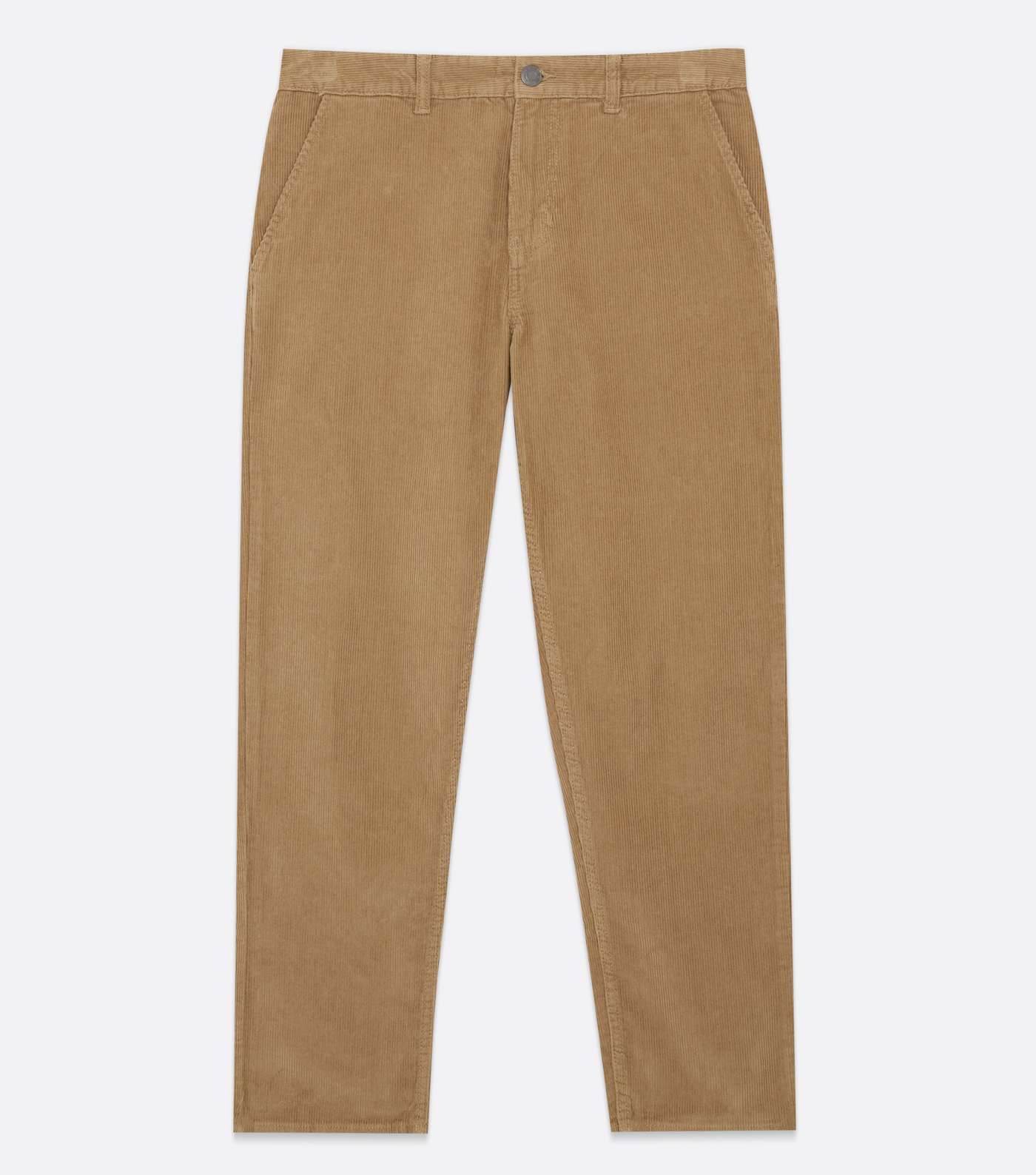 Camel Cord Straight Crop Trousers Image 5
