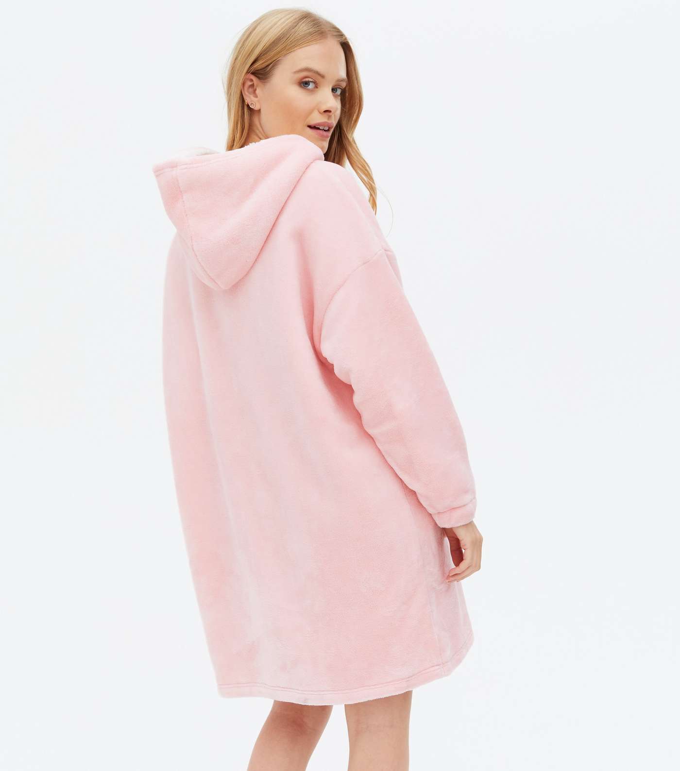 Mid Pink Fleece Oversized Blanket Hoodie Image 4