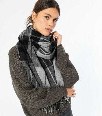 Grey check 2024 scarf womens