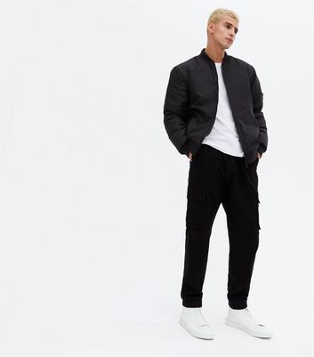 Black Cuffed Straight Leg Cargo 