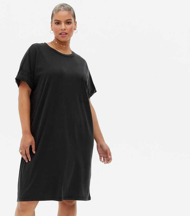 new look black t shirt dress