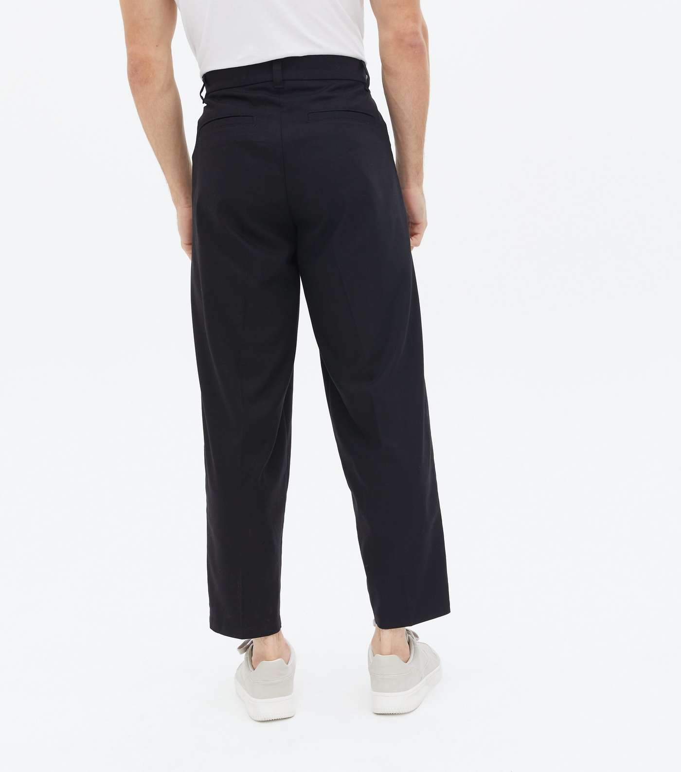 Black Relaxed Fit Straight Leg Trousers Image 4