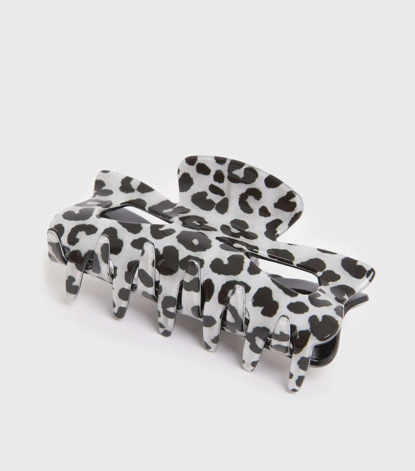 Grey Leopard Print Claw Clip