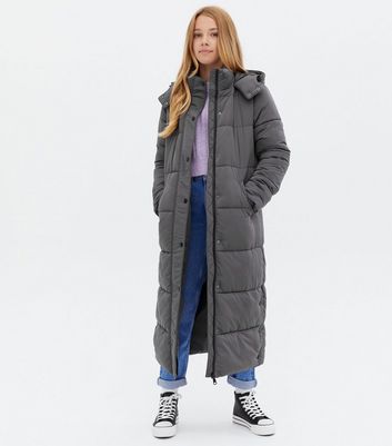 hooded long down coat