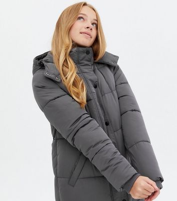 new look grey padded coat