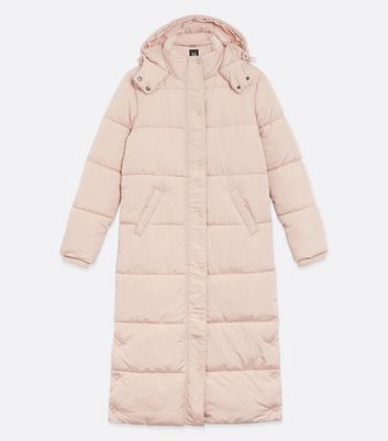 pale pink puffer coat