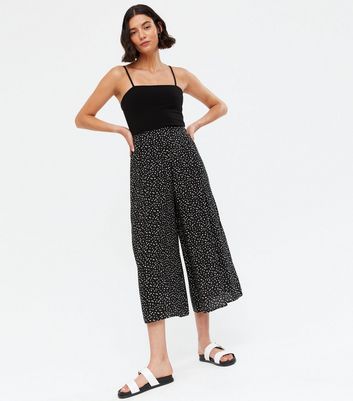 Valentino Garavani Polka Dotsilk Crepe De Chine Cropped Trousers in Blue   Lyst