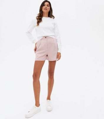 Pink Pinstripe High Waist Shorts New Look