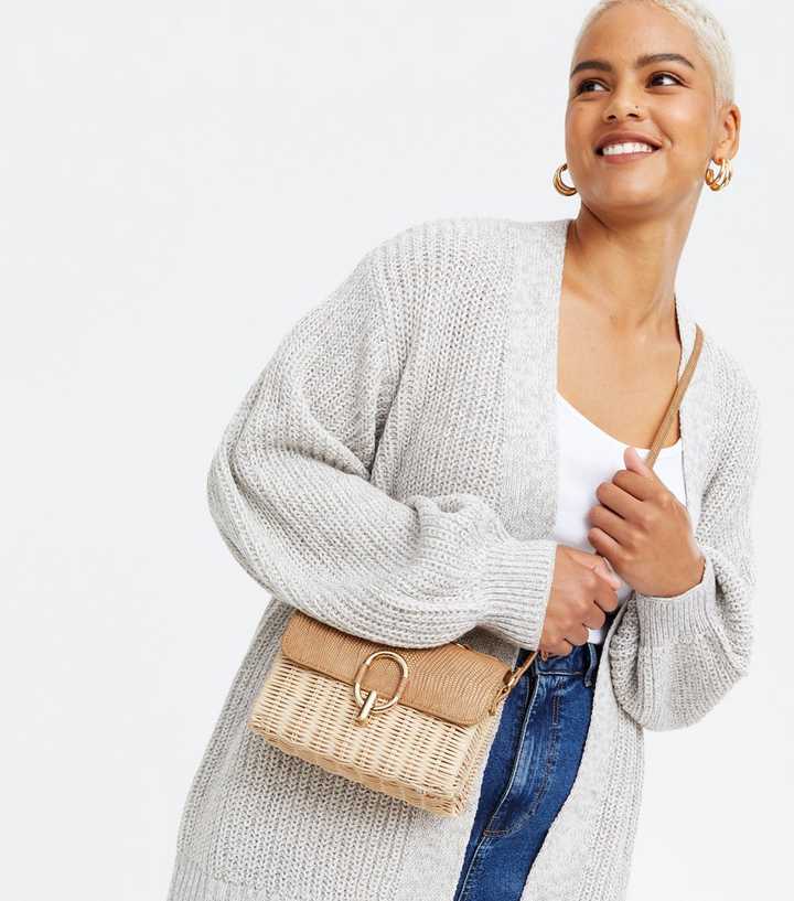 Stone Straw Effect Cross Body Bag