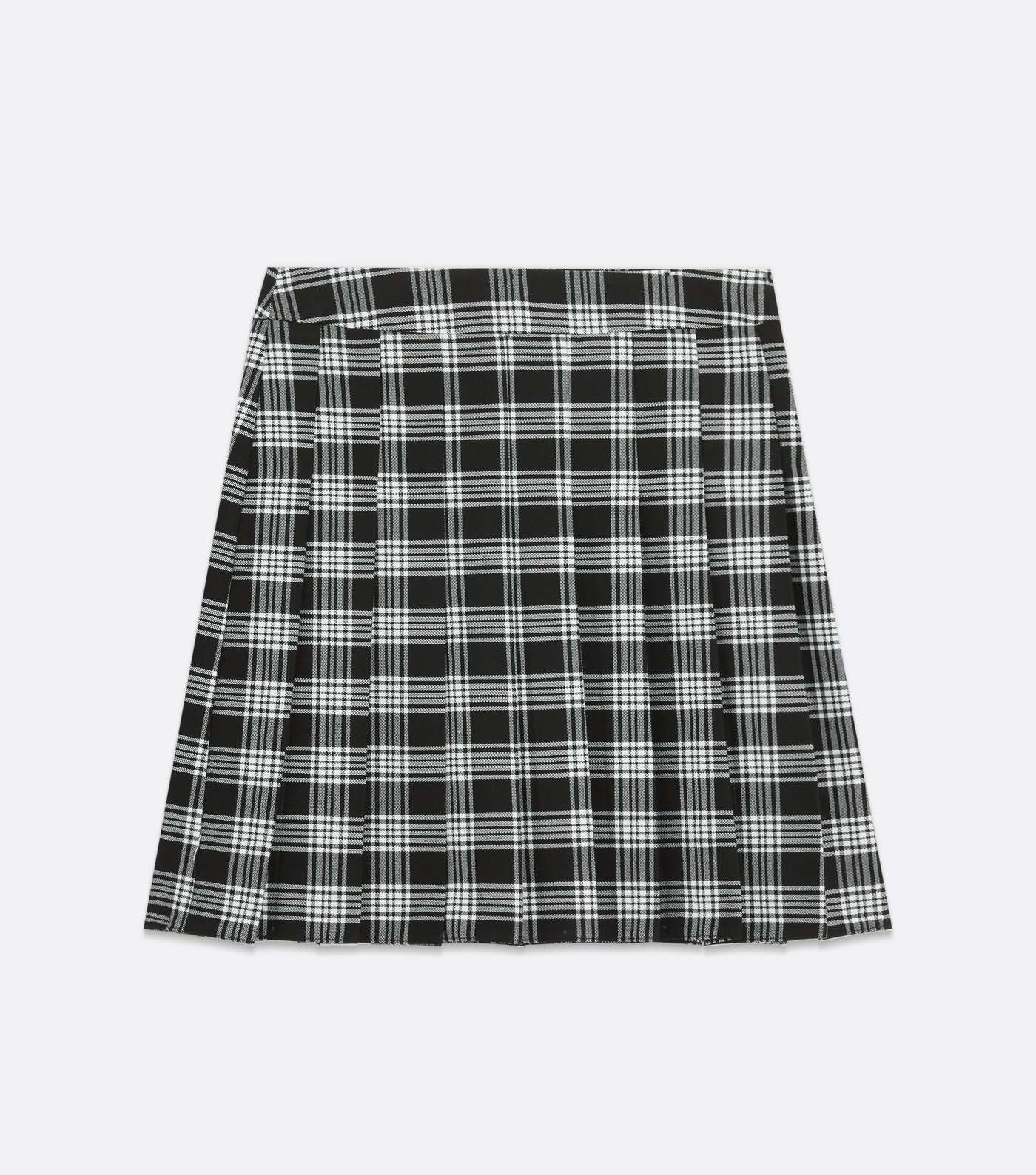 Black Check Pleated Mini Tennis Skirt Image 5