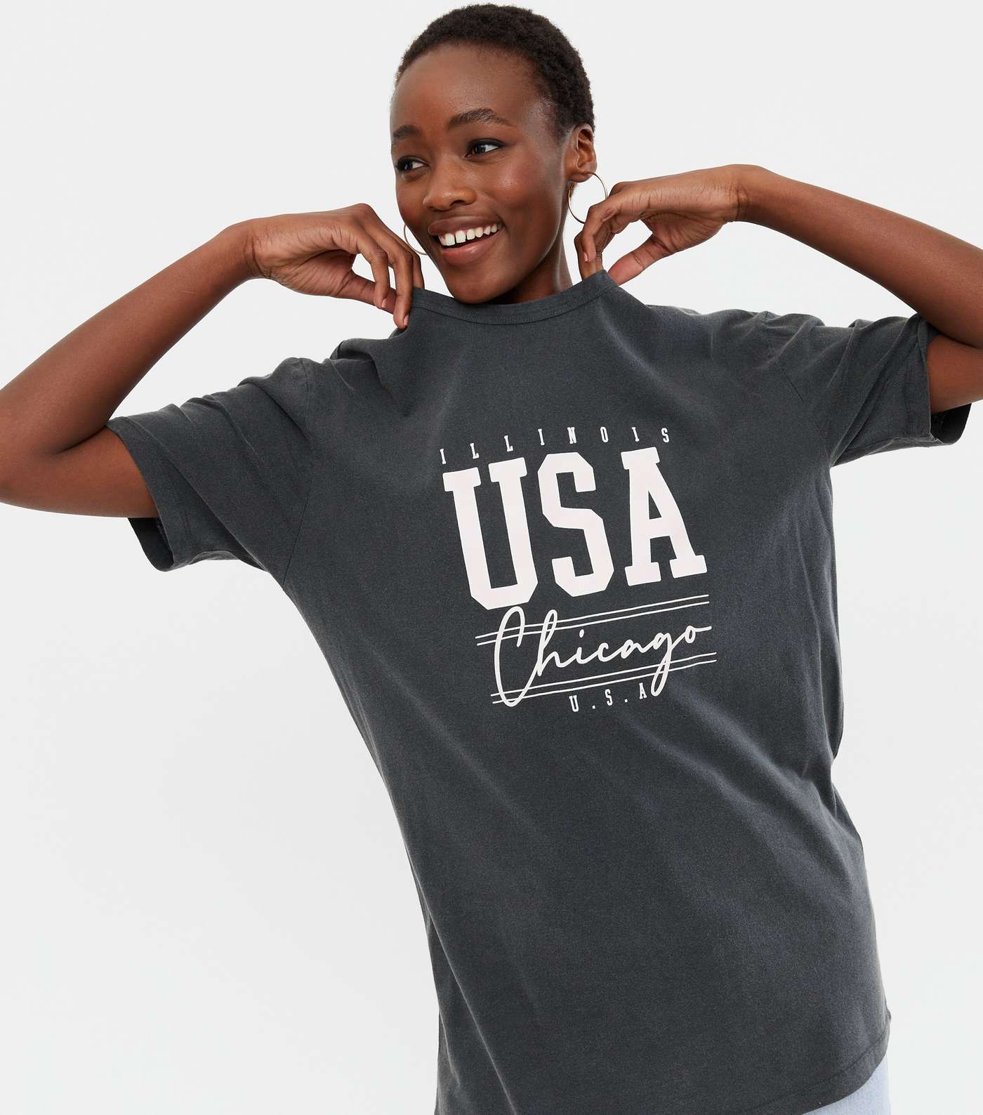 Tall Grey USA Logo T-Shirt