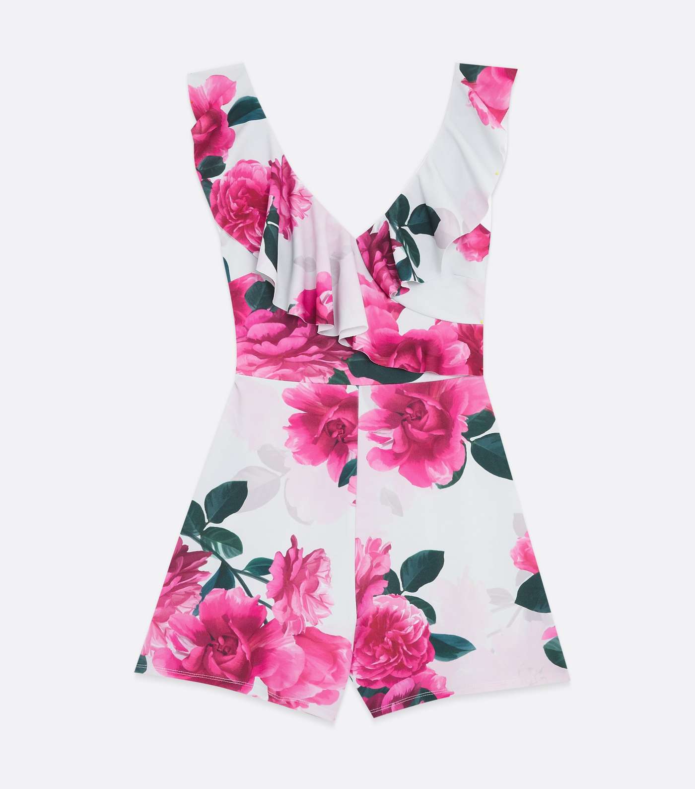 Pink Floral Ruffle Playsuit  Image 5