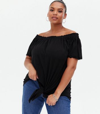 new look black bardot top