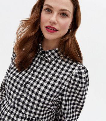 Click to view product details and reviews for Maternity Black Gingham Frill Mini Shirt Smock Dress New Look.