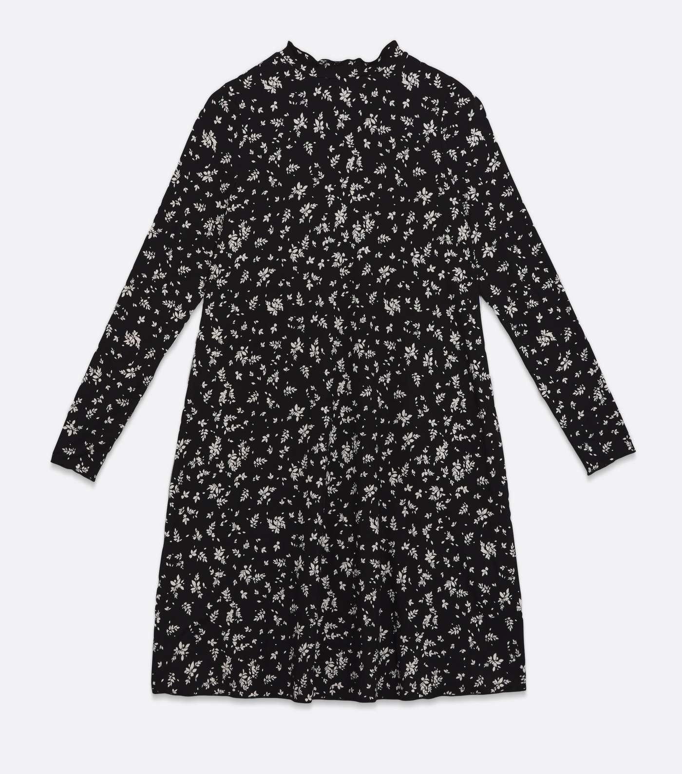 Maternity Black Floral Soft Touch High Neck Mini Dress Image 5