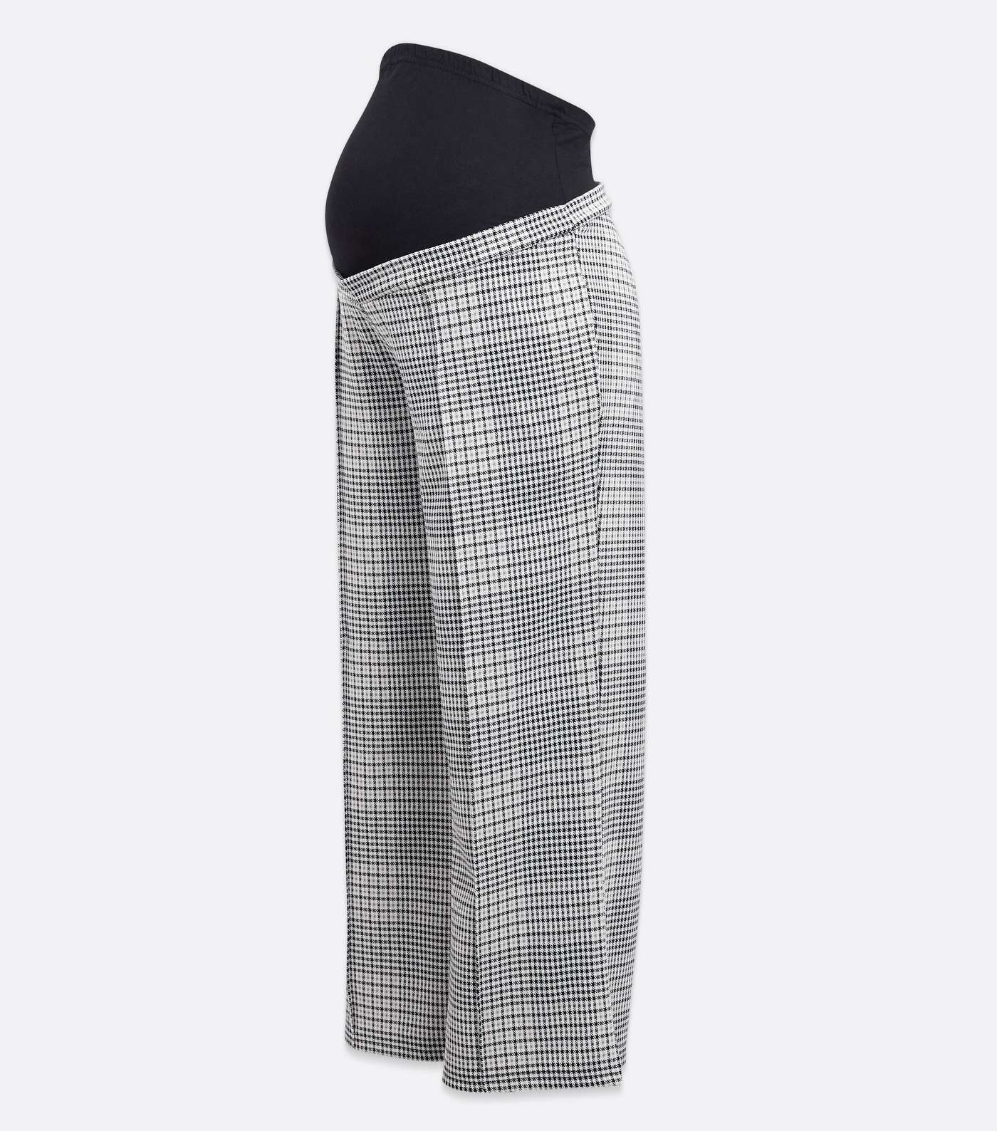 Maternity Black Check Over Bump Wide Leg Trousers Image 5