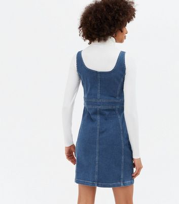 Blue Vanilla Blue Denim Zip Mini Dress New Look