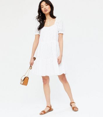 blue vanilla white broderie dress