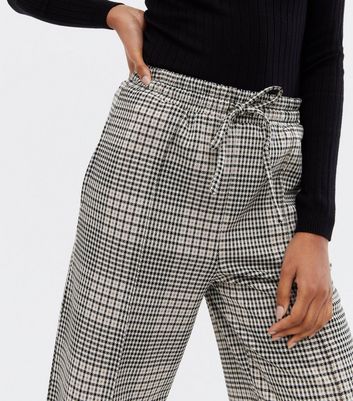 Tall Brown Check Wide Leg Tie Waist 