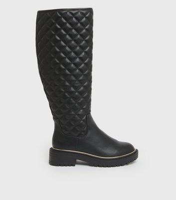 black quilted boots
