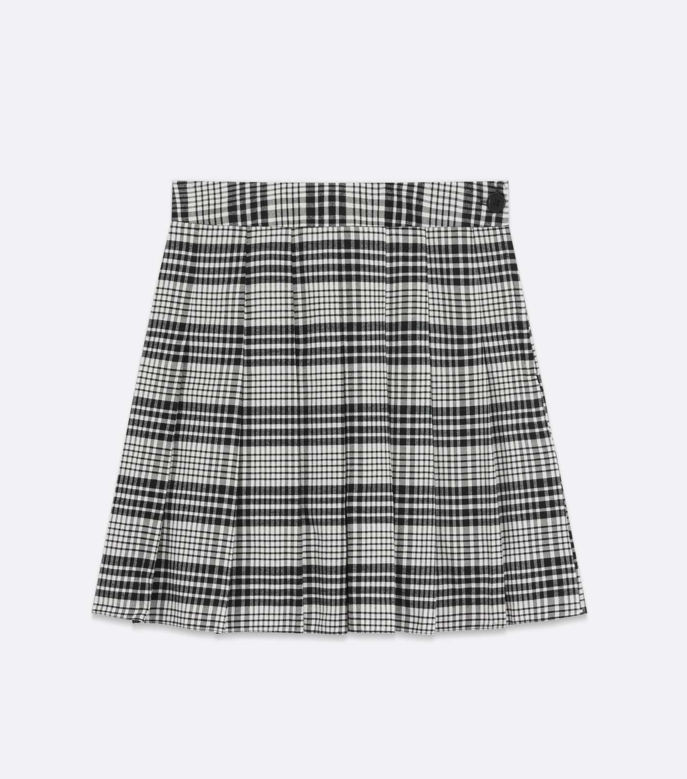 Black Check High Waist Pleated Mini Tennis Skirt Image 5