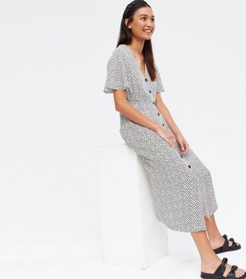 New look white polka dot 2024 midi dress