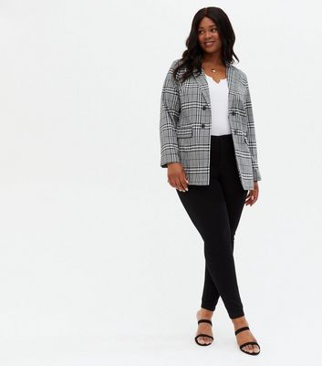 Plus size check clearance blazer