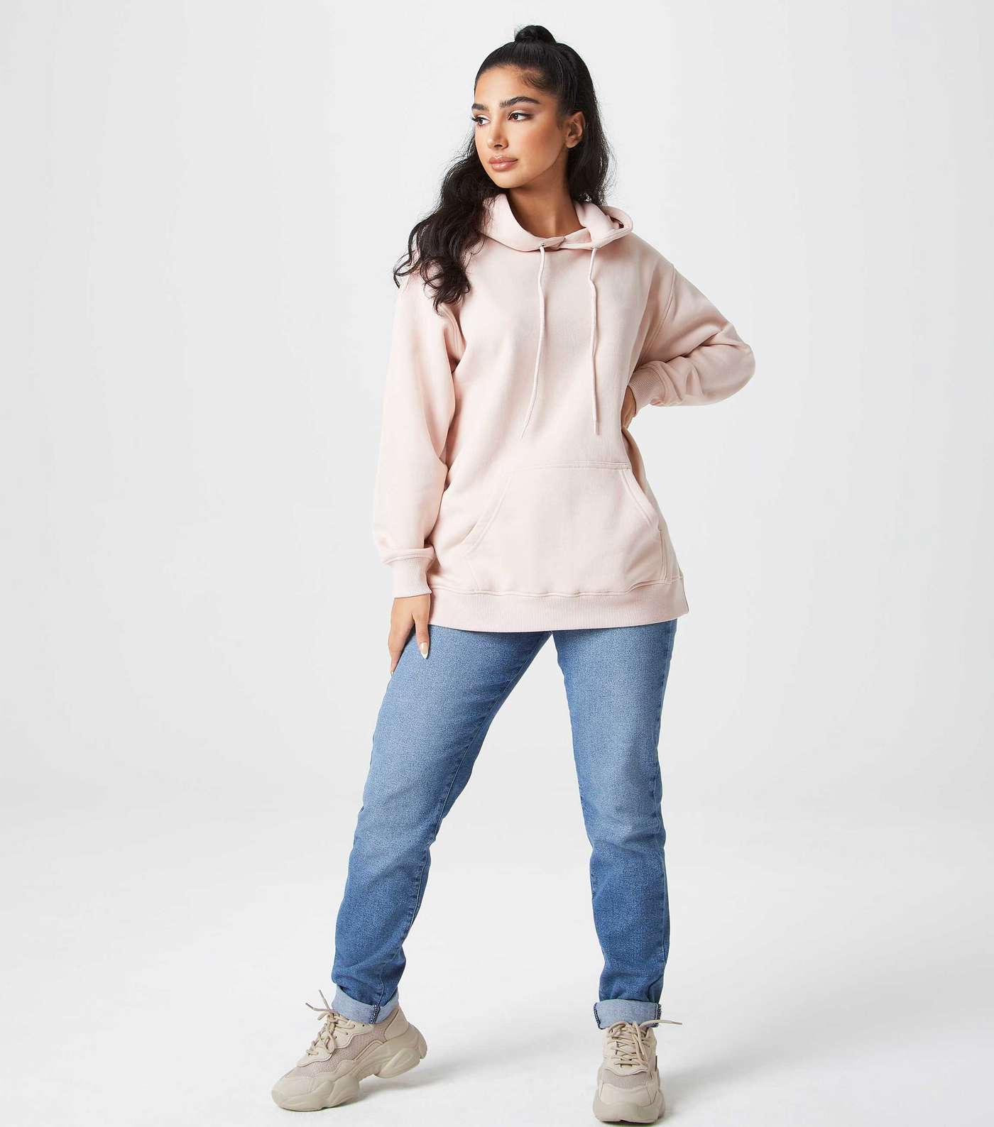 Urban Bliss Pale Pink Oversized Hoodie Image 2