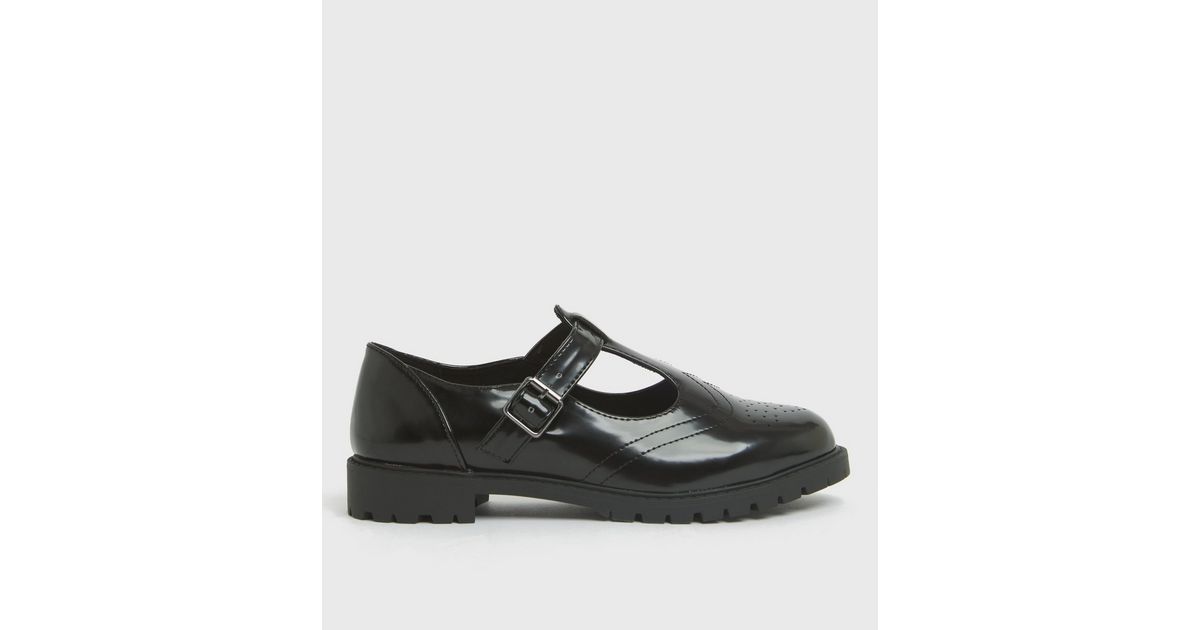 wide fit black mary jane shoes