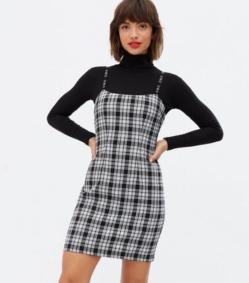 pinafore plaid dress