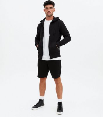 Black Jersey Tie Waist Shorts