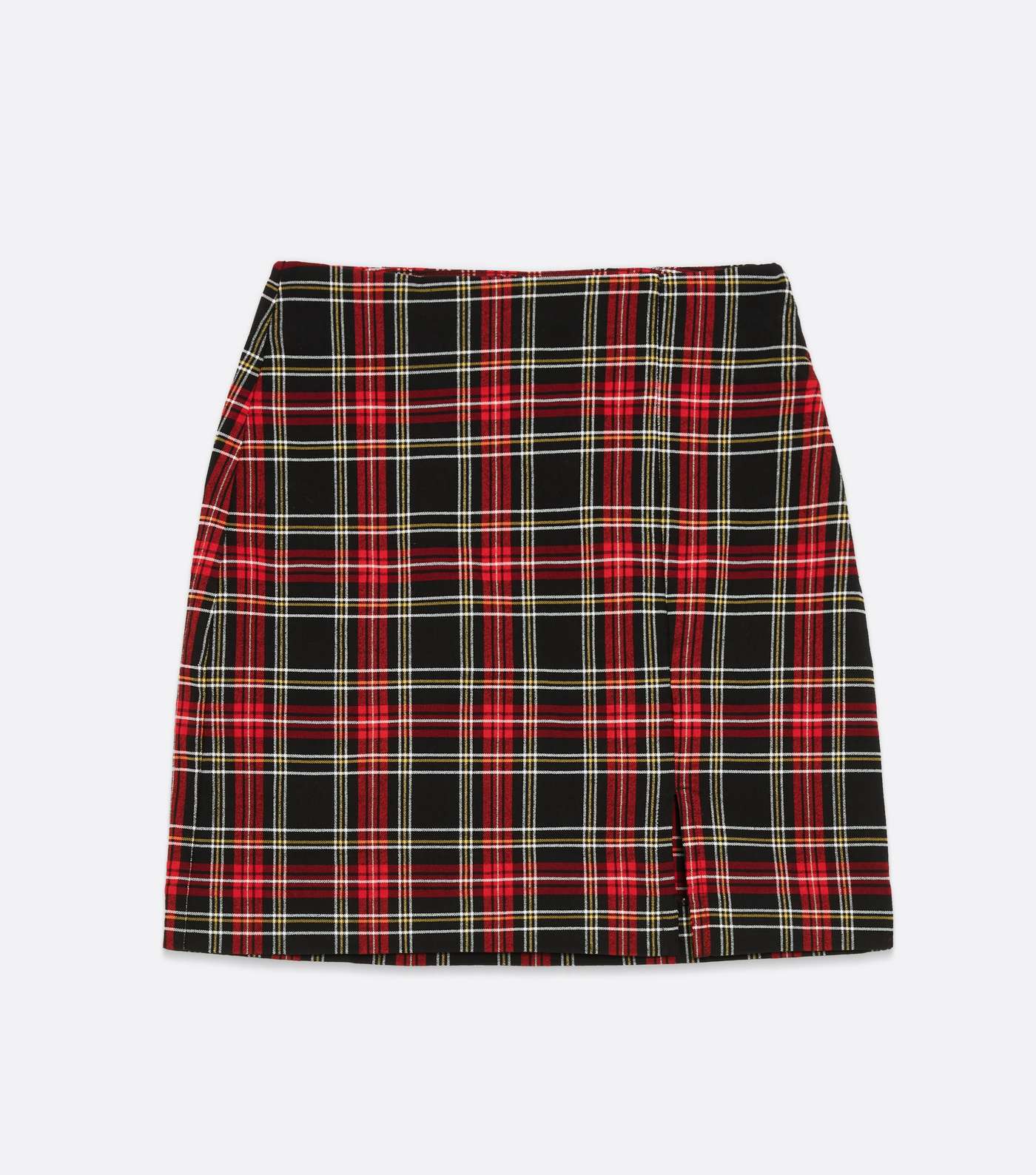 Petite Red Check Split Hem Mini Skirt Image 5