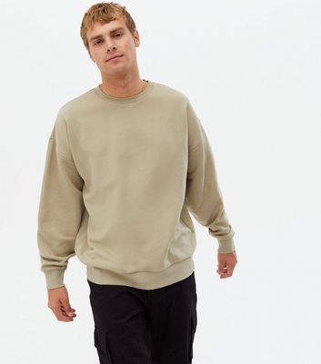 Stone Oversized Crew Neck Sweatshirt 