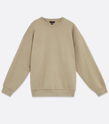 beige oversized crew neck